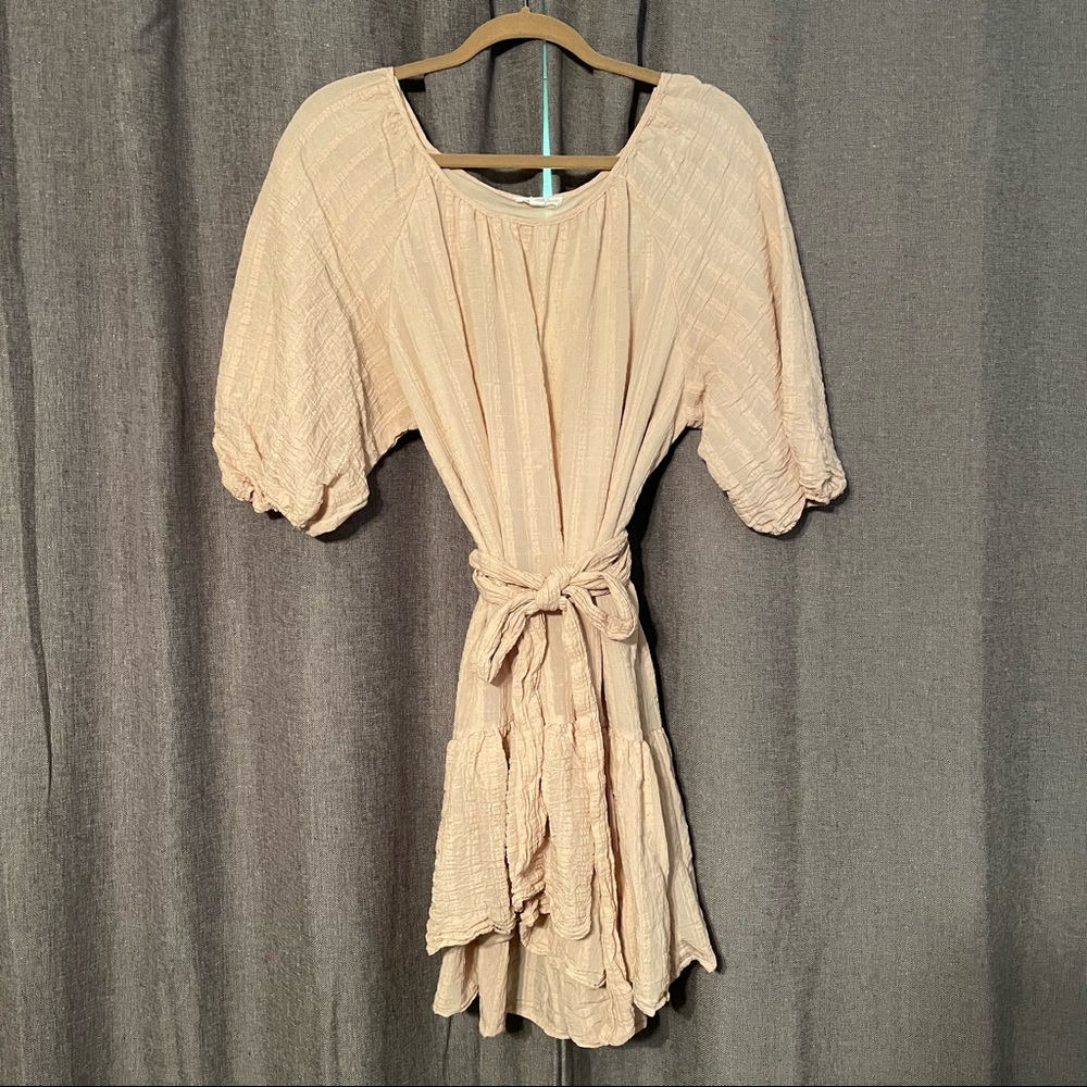 By the River Crinkle Gauze Cream Dress